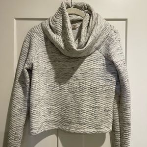 Athleisure cowl neck cropped sweater